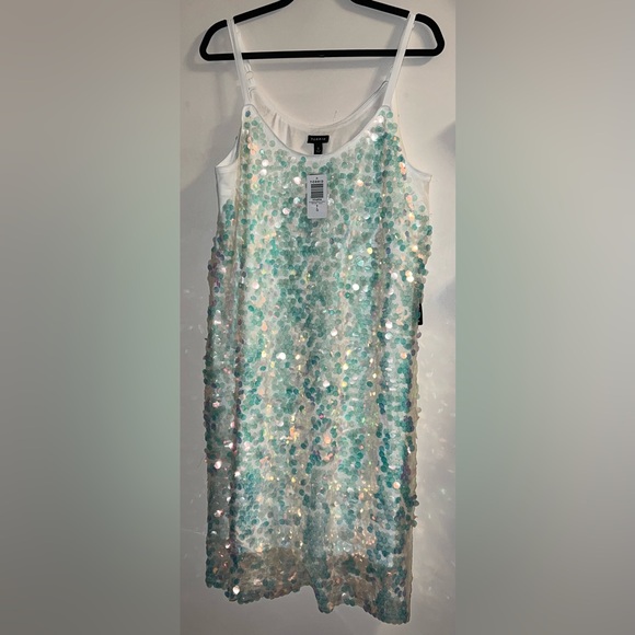 Torrid Mini Iridescent Sequin Fringe Dress size 0 (L/12) - Picture 2 of 4